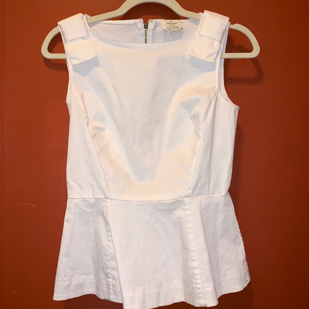 AUTHENTIC KATE SPADE white peplum blouse